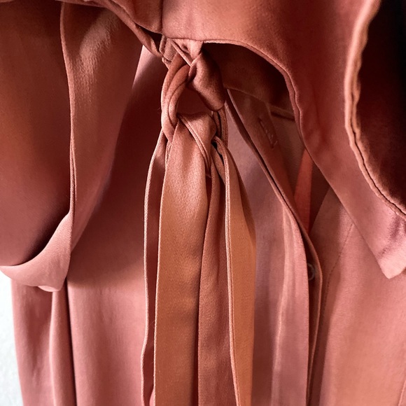 LOVER THE LABEL | Bell Tie Sleeve Button Down Satin Blouse - Picture 6 of 9